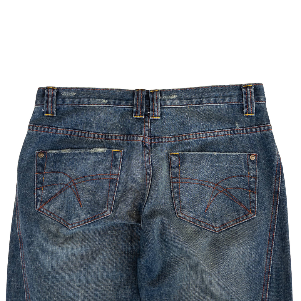 GR Distressed Wide Jeans | 30 | Mid Washed