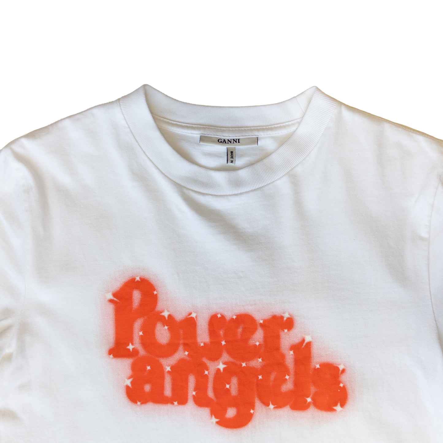 Ganni Power Angels T-Shirt | White