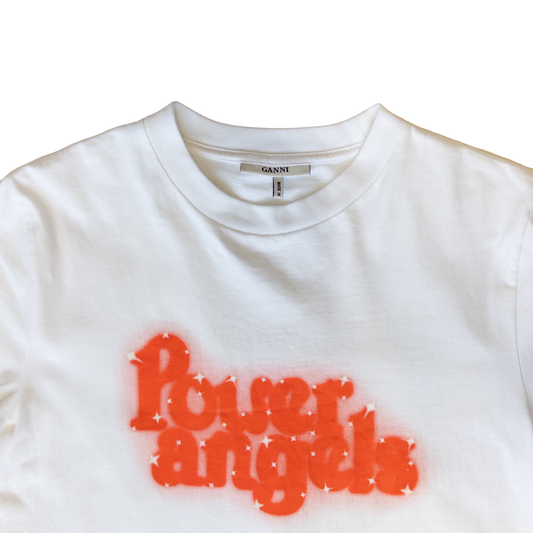 Ganni Power Angels T-Shirt | White