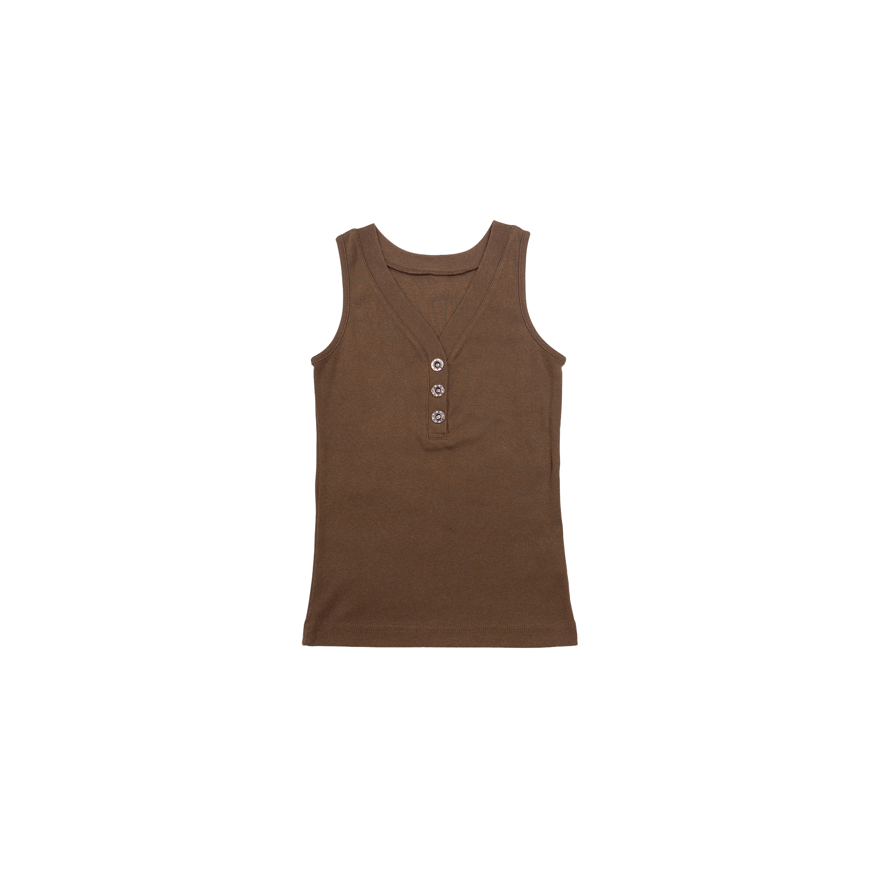 Private Beach Beads Button Tank | M | Brown