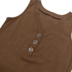 Private Beach Beads Button Tank | M | Brown