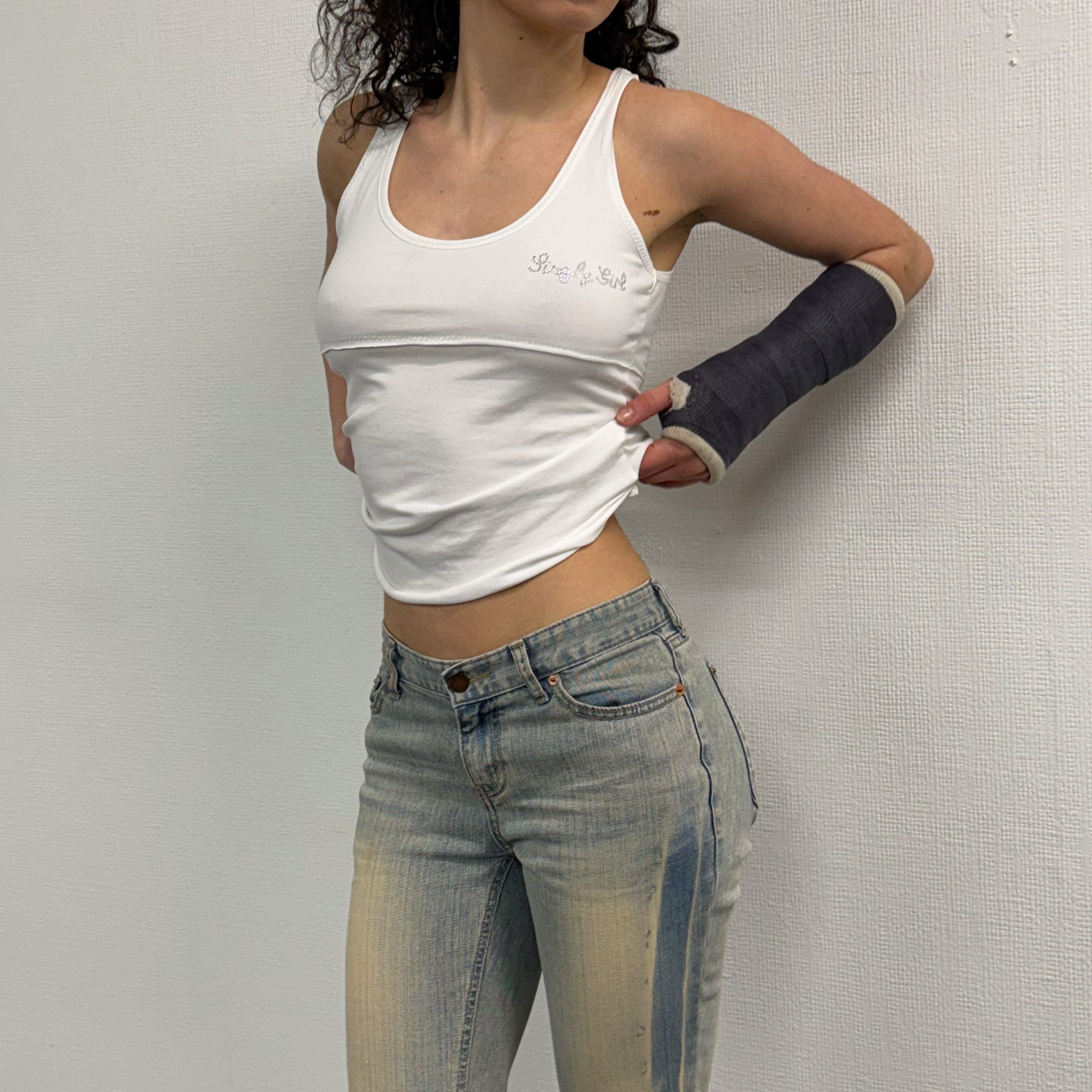 Singly Girl Tank Top(Dead stock) | M | White