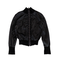 High Neck Zip Nylon Jacket | S | Black