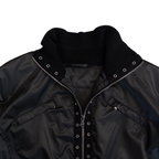 High Neck Zip Nylon Jacket | S | Black