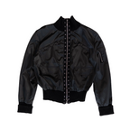 High Neck Zip Nylon Jacket | S | Black