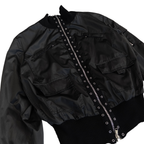 High Neck Zip Nylon Jacket | S | Black