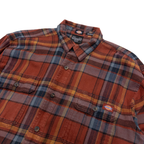 Dickies Tartan Check Long Sleeve Flannel Shirt | M | Brown Check