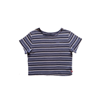 Dickies Striped Cropped T-Shirt | S | Navy Striped