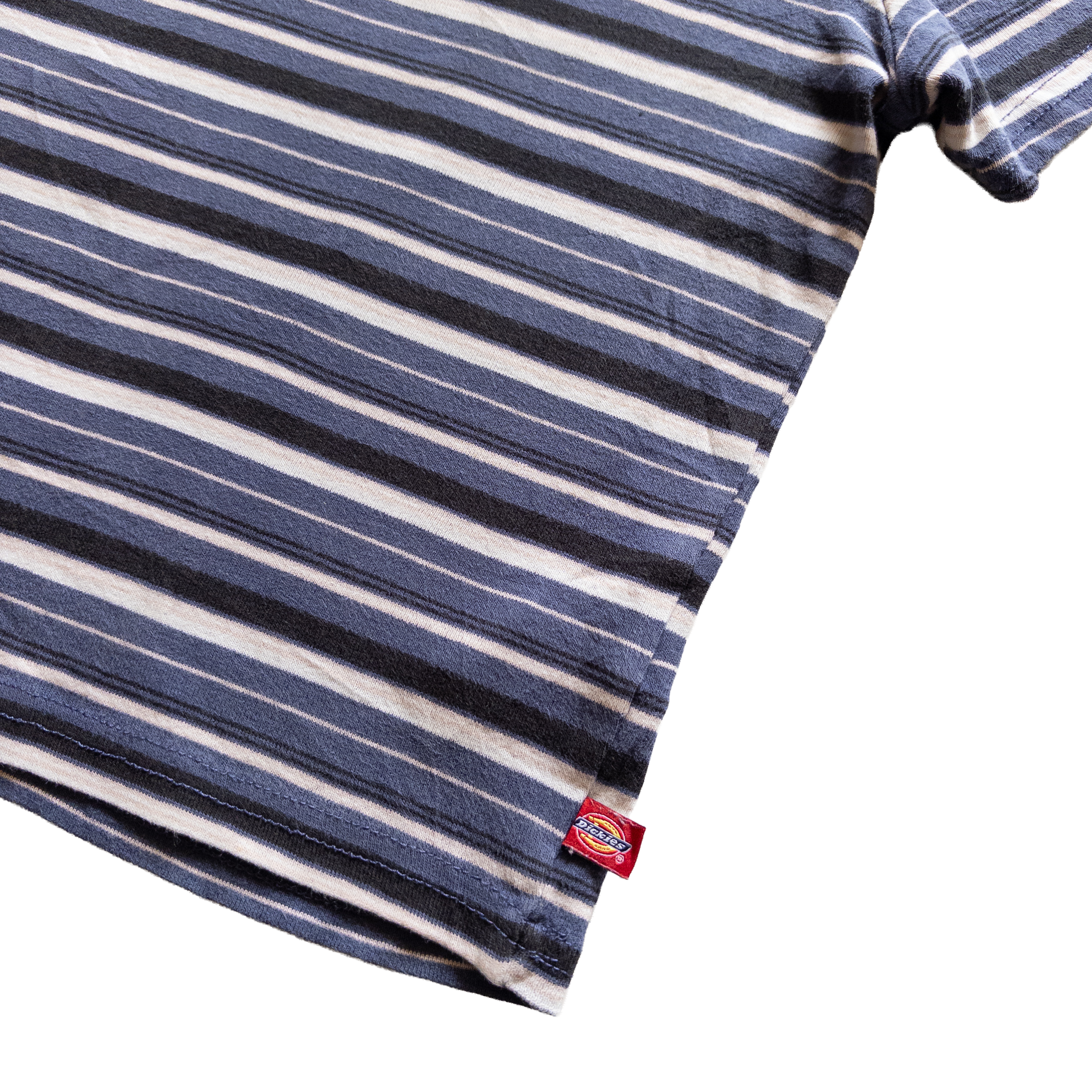 Dickies Striped Cropped T-Shirt | S | Navy Striped