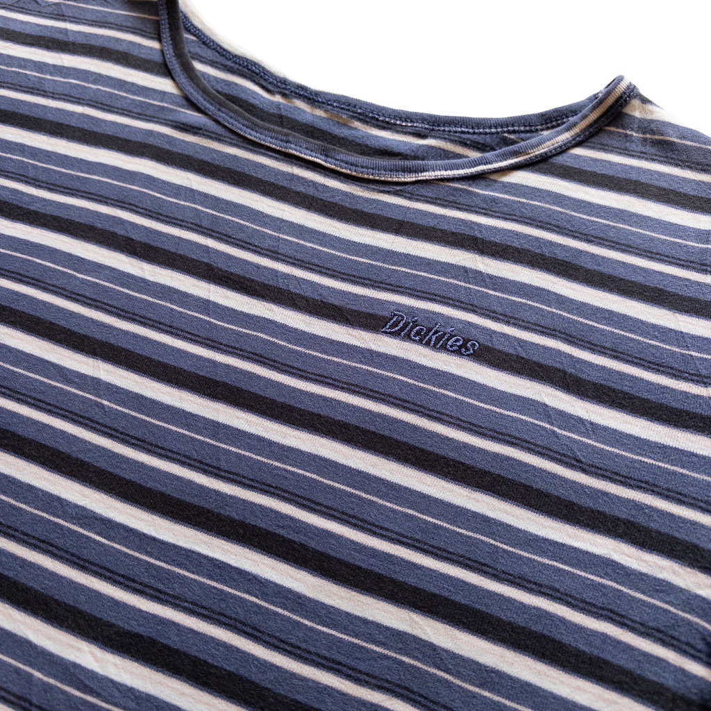 Dickies Striped Cropped T-Shirt | S | Navy Striped