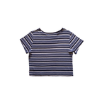 Dickies Striped Cropped T-Shirt | S | Navy Striped