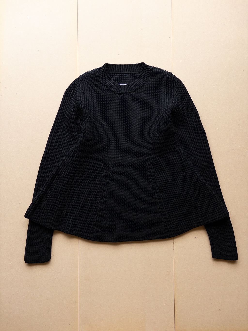 MM6 Rib Knit Flared Jumper | M | Black