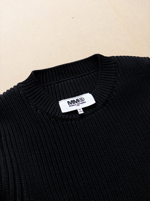 MM6 Rib Knit Flared Jumper | M | Black