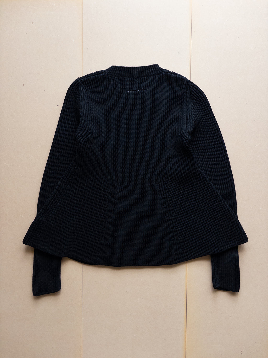 MM6 Rib Knit Flared Jumper | M | Black