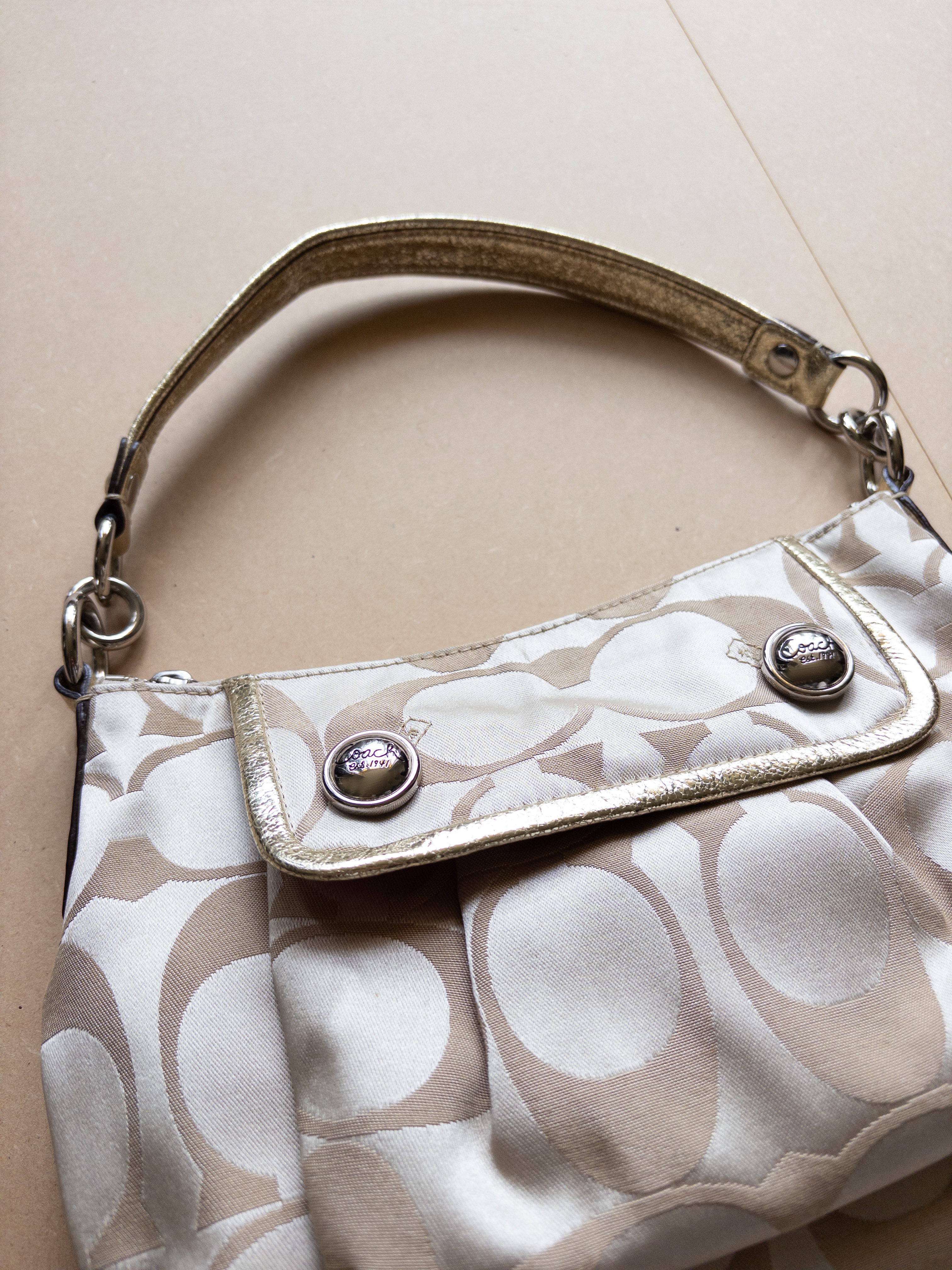 Coach Monogram Handbag | Beige