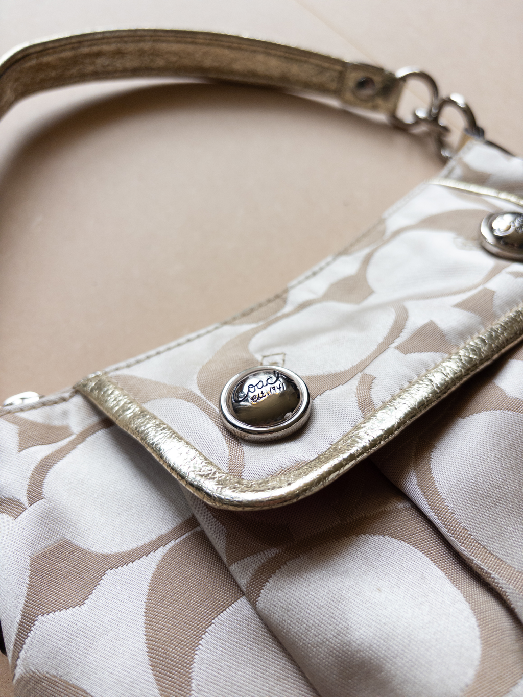 Coach Monogram Handbag | Beige