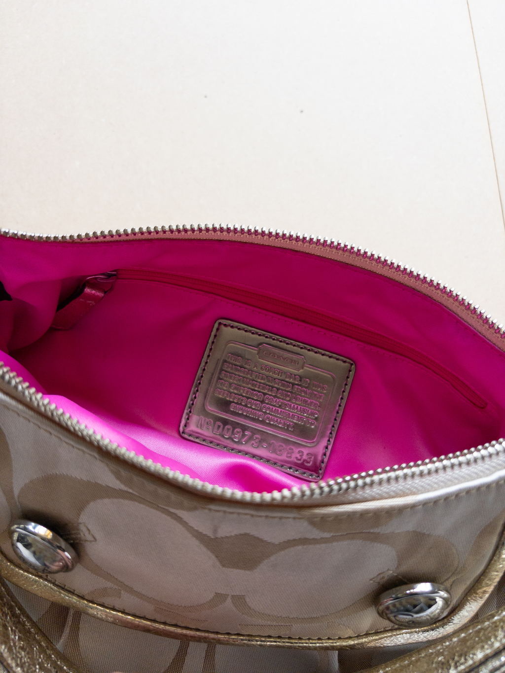 Coach Monogram Handbag | Beige