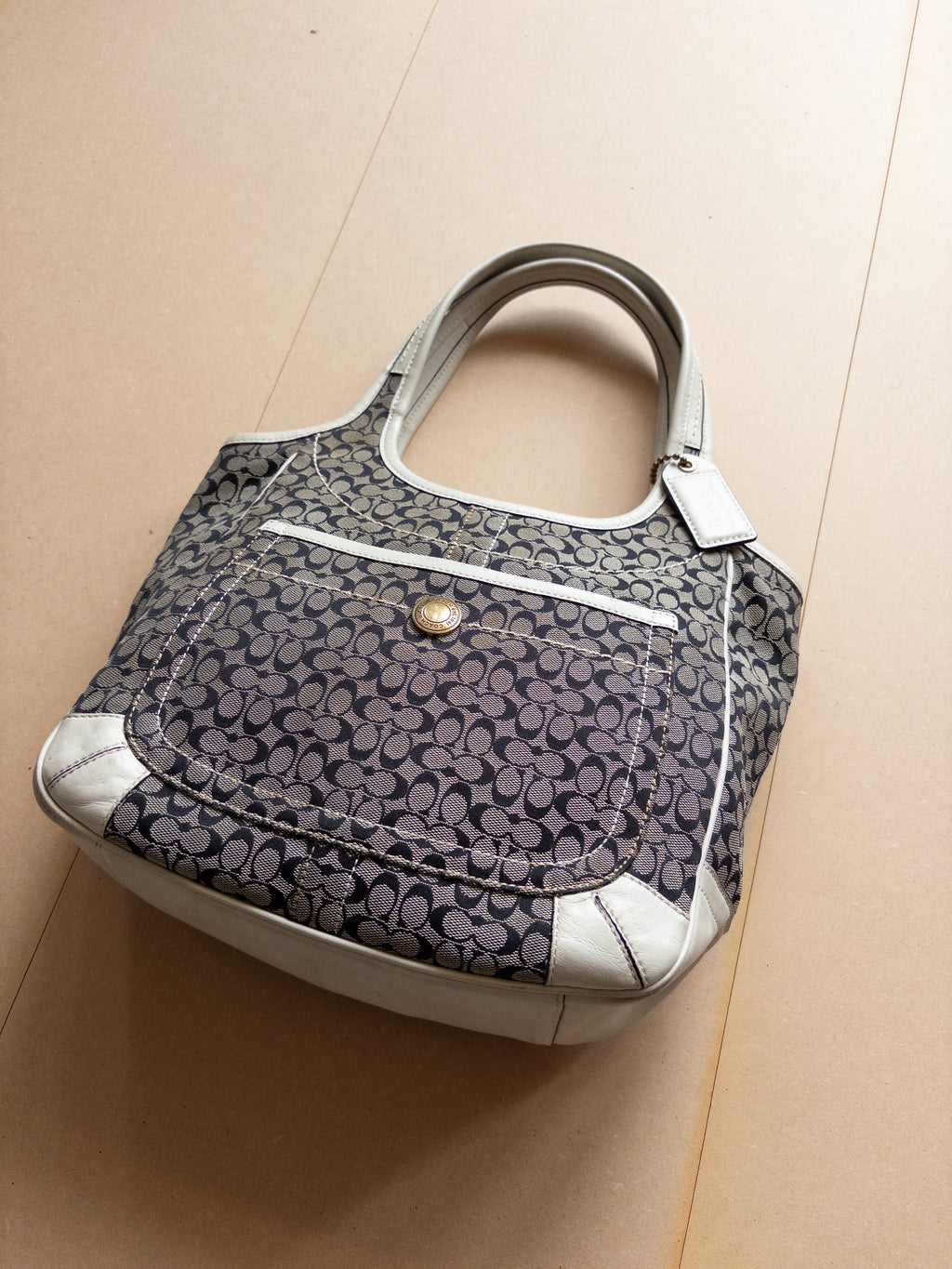 Coach Monogram Handbag | Cream