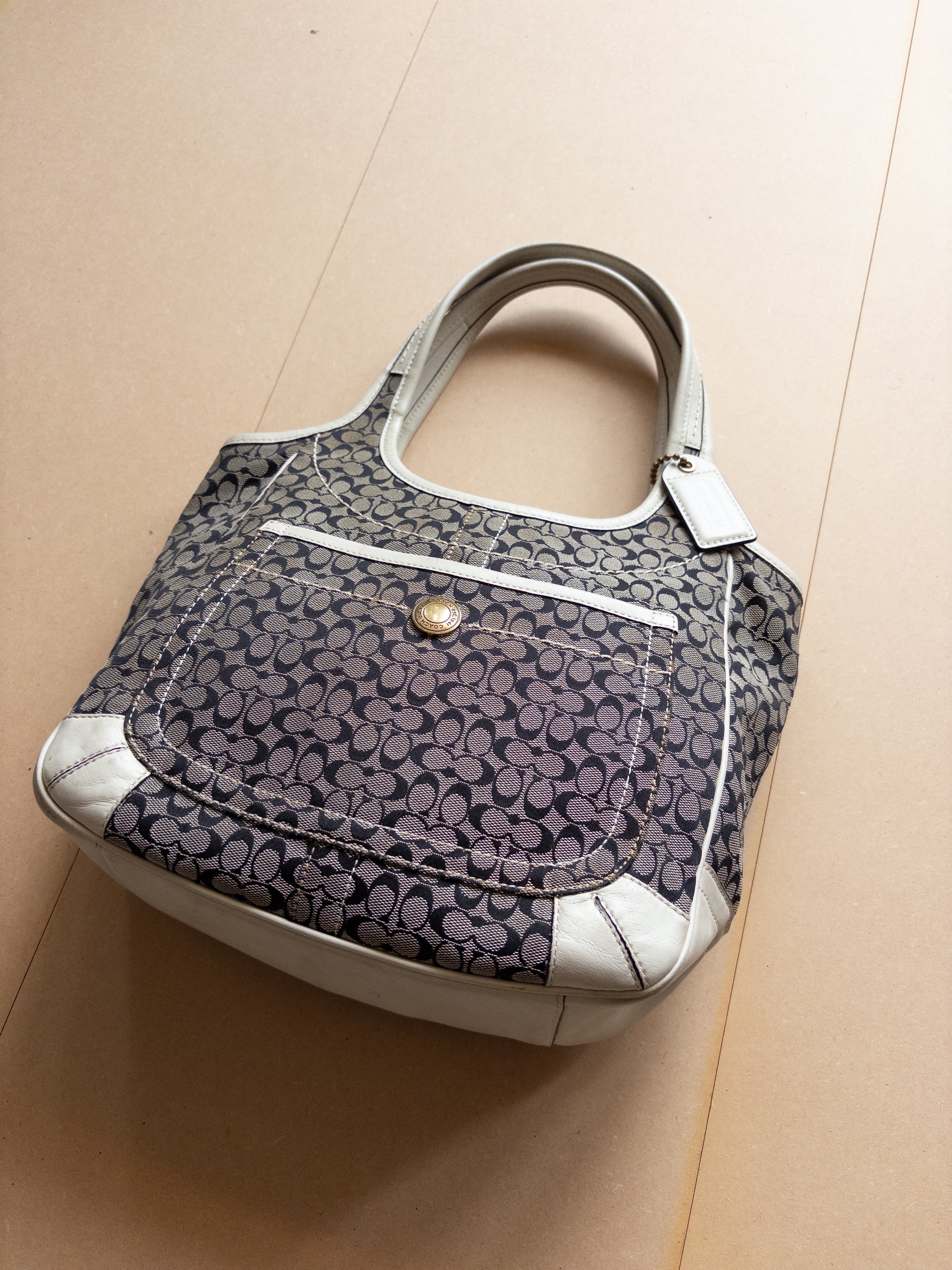 Coach Monogram Handbag | Cream