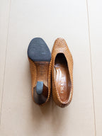 Prada Woven Leather Pumps | 36.5 | Tan