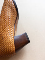 Prada Woven Leather Pumps | 36.5 | Tan