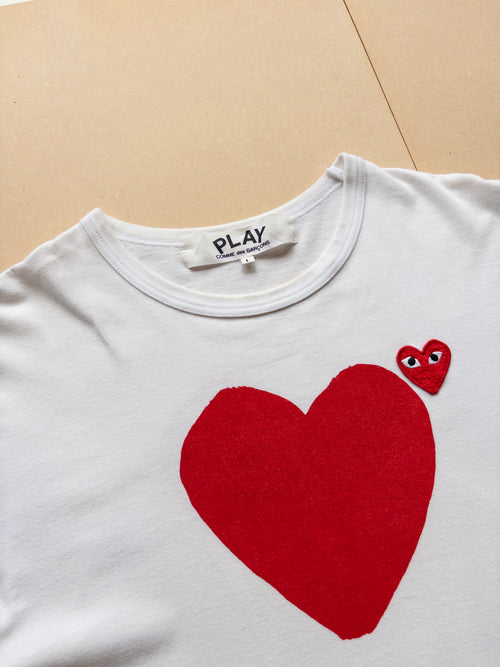COMME des GARÇONS PLAY Heart T-shirt | White