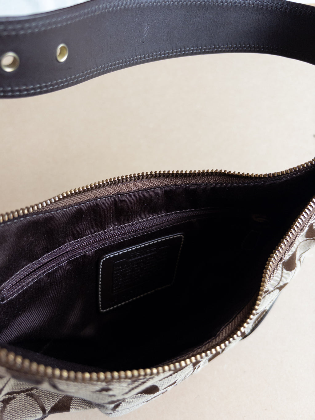 Coach Monogram Saddle Bag | Brown